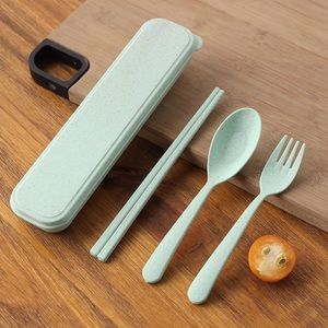 Three-piece Wheat Straw Utensils Set
